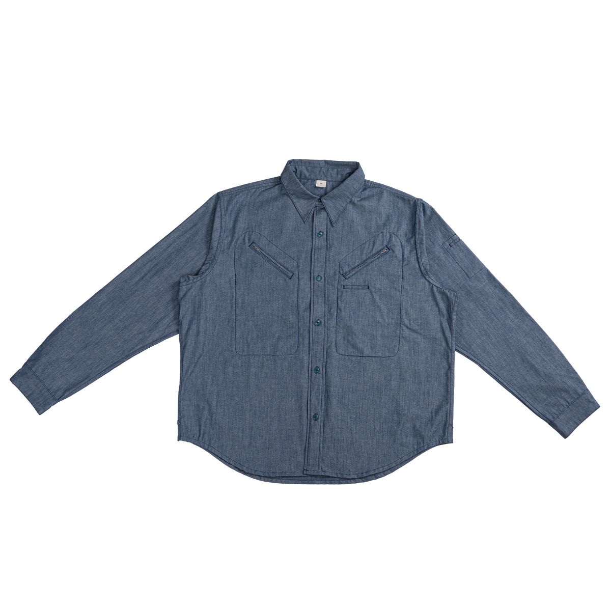 CHAMBRAY CHEST ZIP WORK SHIRT 