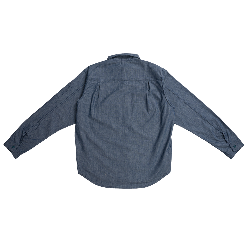 CHAMBRAY CHEST ZIP WORK SHIRT 