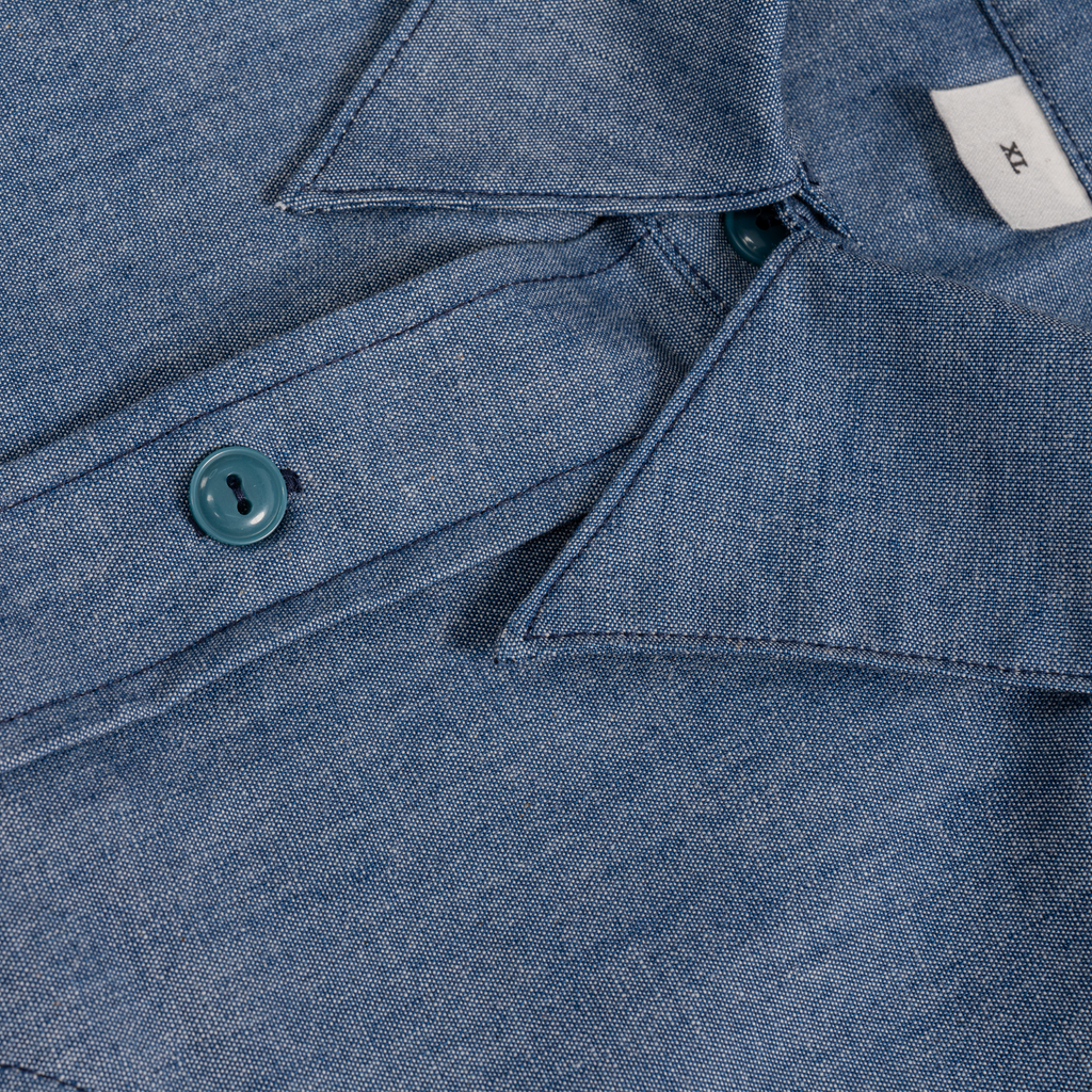 CHAMBRAY CHEST ZIP WORK SHIRT 