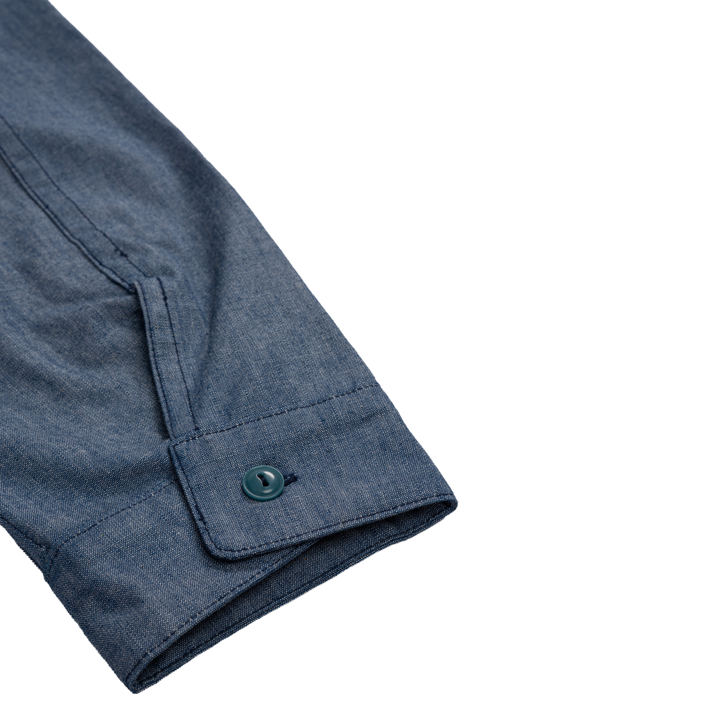 CHAMBRAY CHEST ZIP WORK SHIRT 