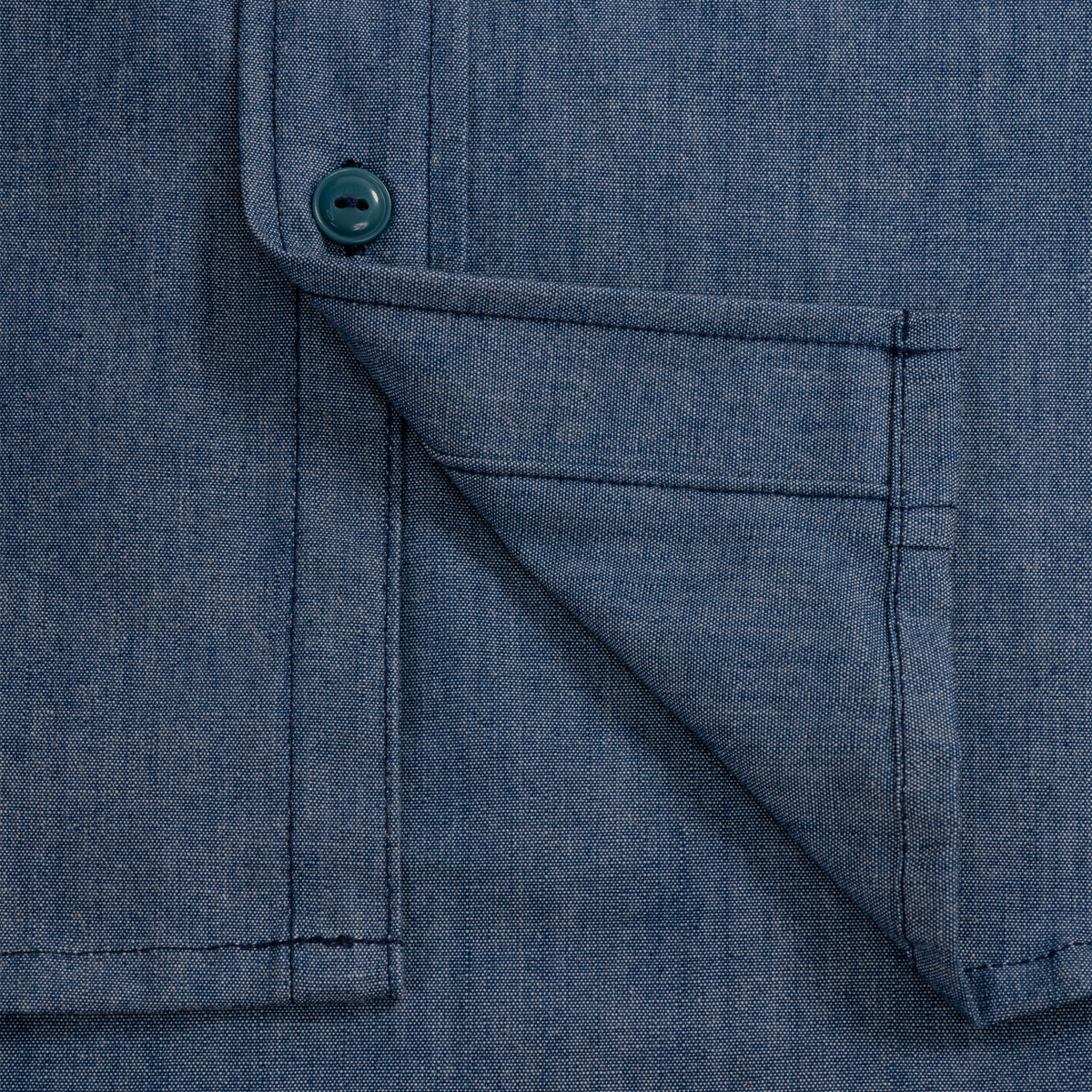 CHAMBRAY CHEST ZIP WORK SHIRT 