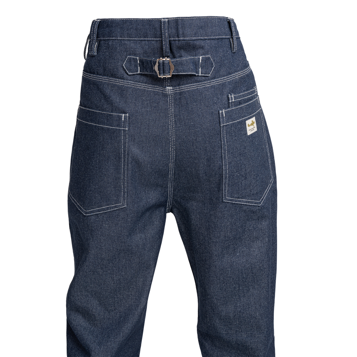CINCH BACK RAW DENIM PANT