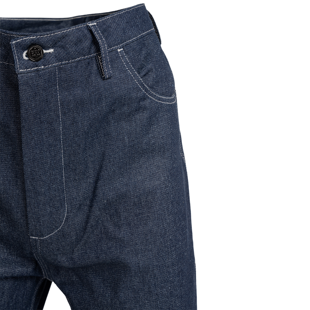 CINCH BACK RAW DENIM PANT