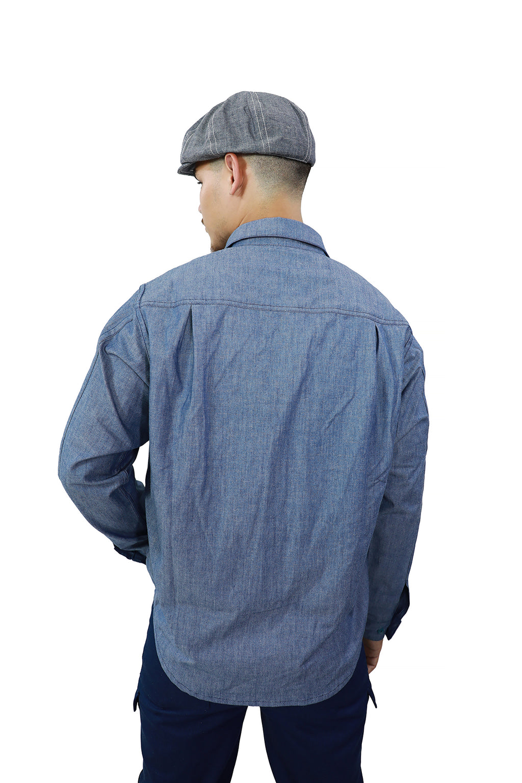 CHAMBRAY CHEST ZIP WORK SHIRT 