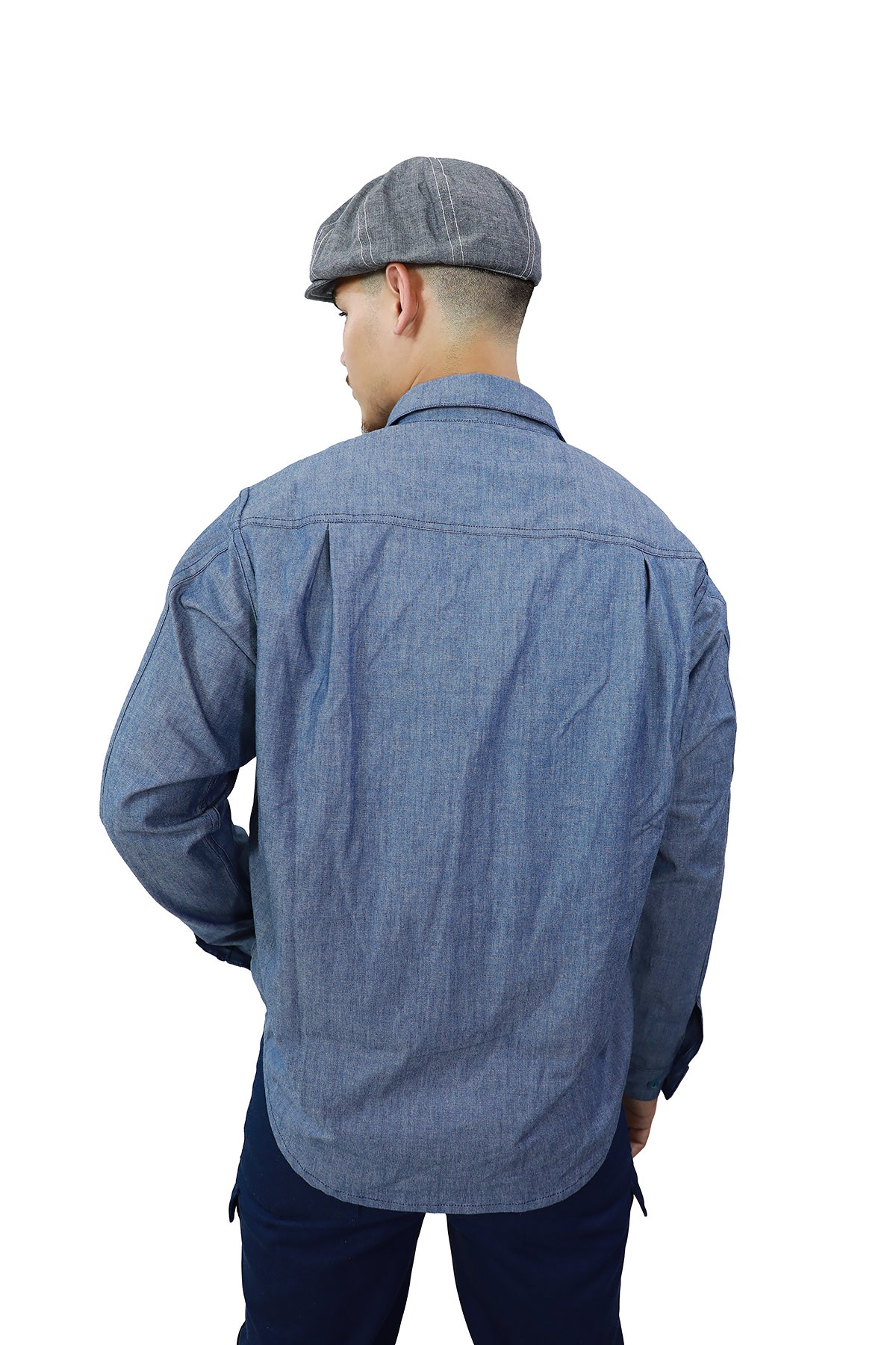 CHAMBRAY CHEST ZIP WORK SHIRT 