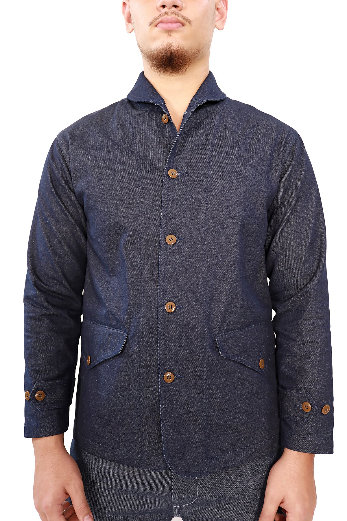 DENIM SHAWL COLLAR JACKET 