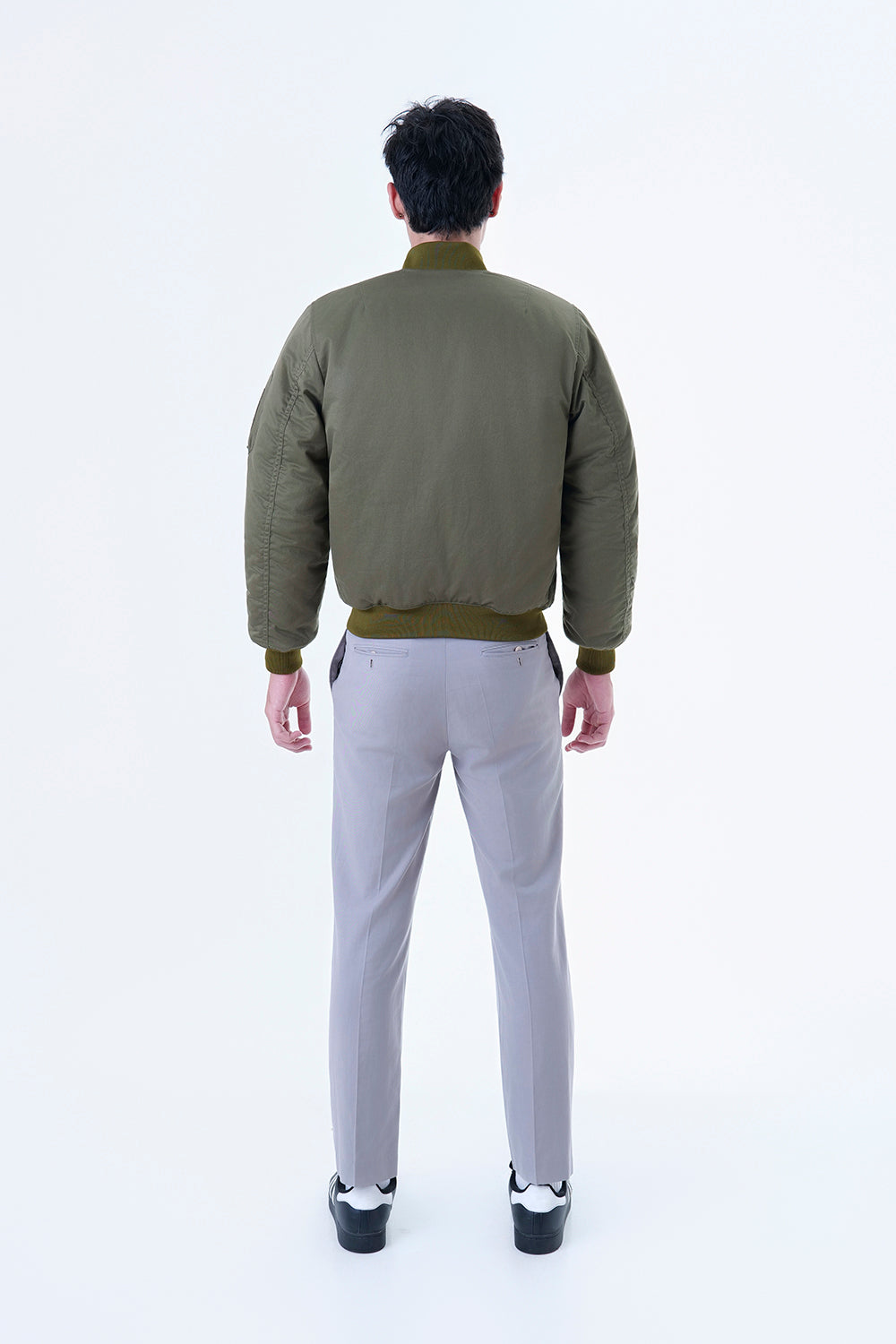 COTTON SATEEN BOMBER JACKET