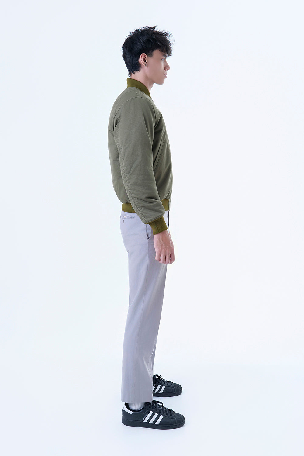 COTTON SATEEN BOMBER JACKET
